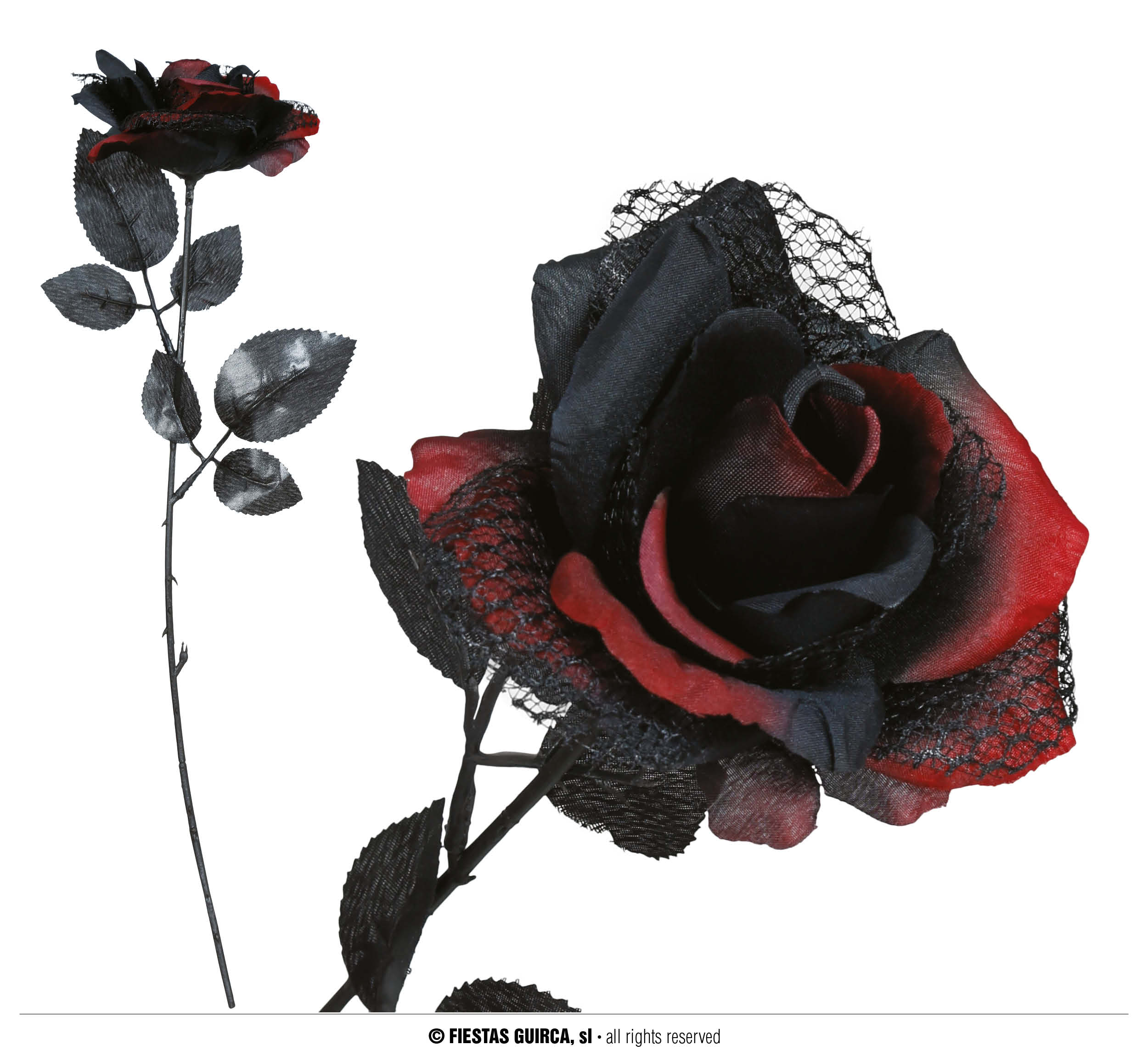 Zwart-Rode Nep-Roos 40 cm                      