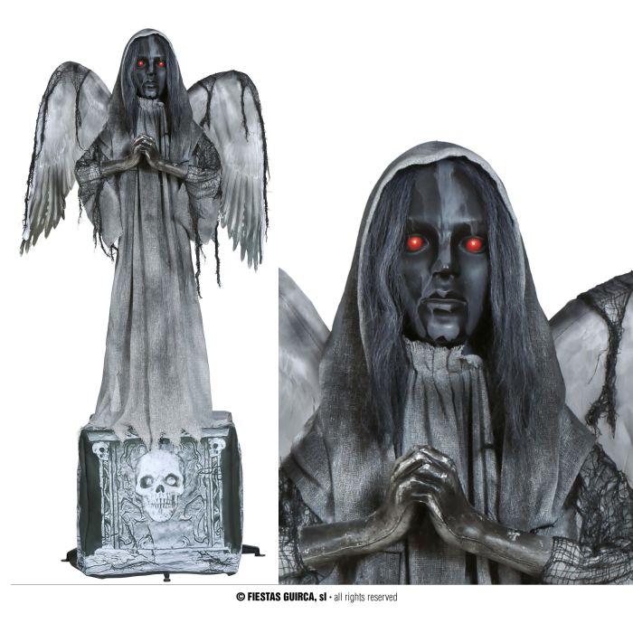 Halloween Standbeeld Angel of Death op batterijen met Beweging, Licht en Geluid 170cm   