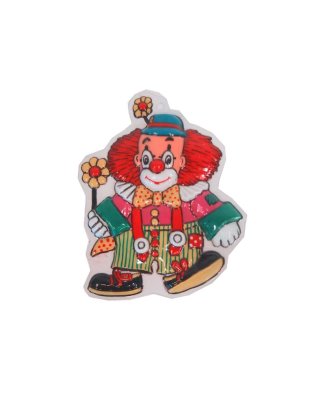 Wanddeco clown met een bloem