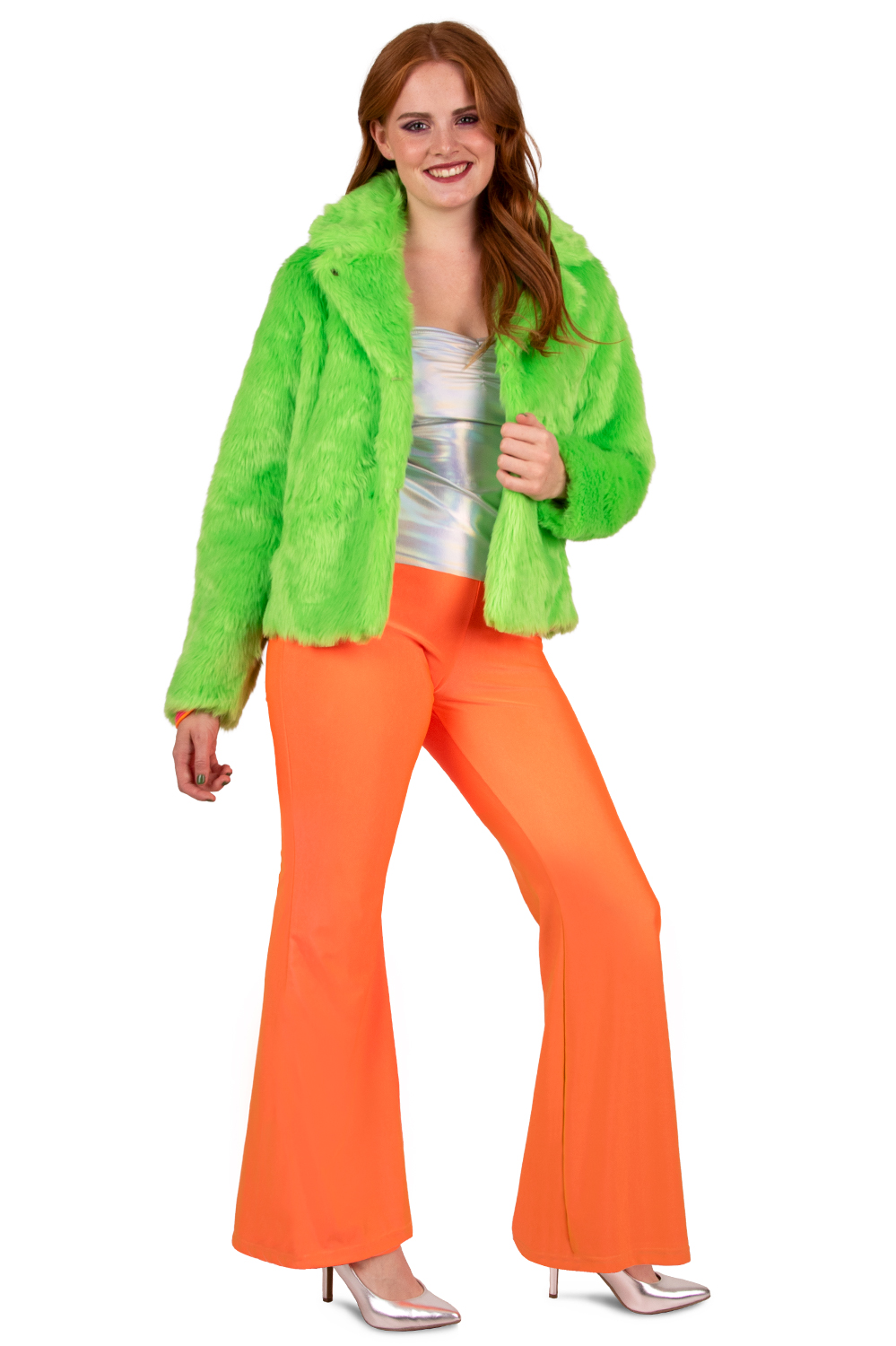 Flared Broek Neon Oranje