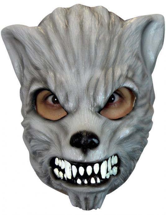 Halloween Half Masker Grey Wolf