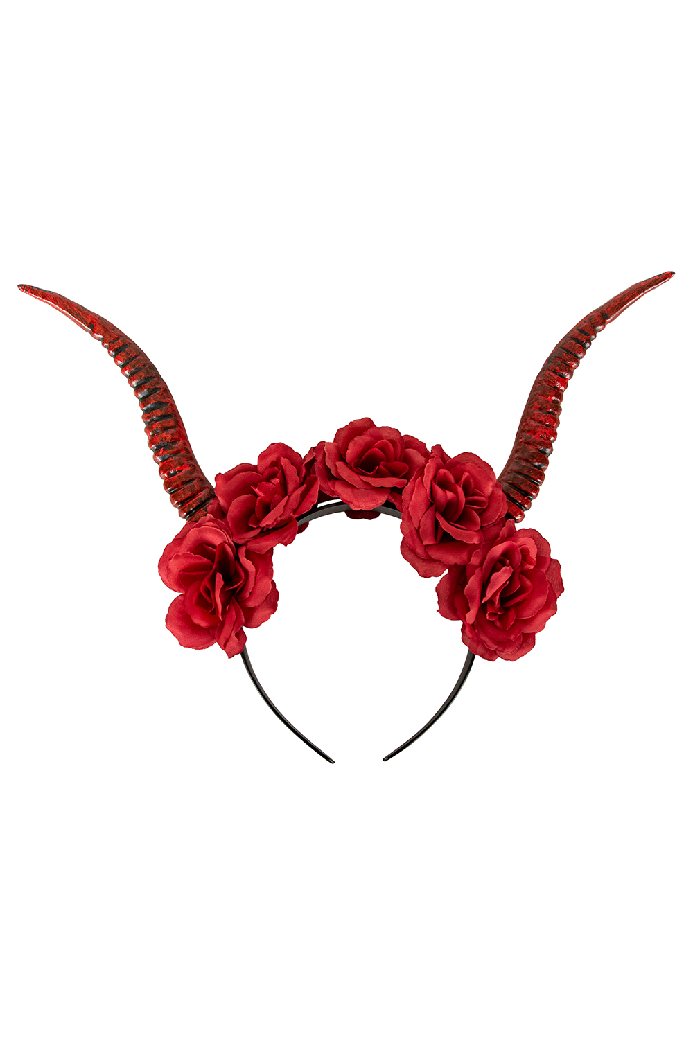 Halloween Bloemen Diadeem met Horens