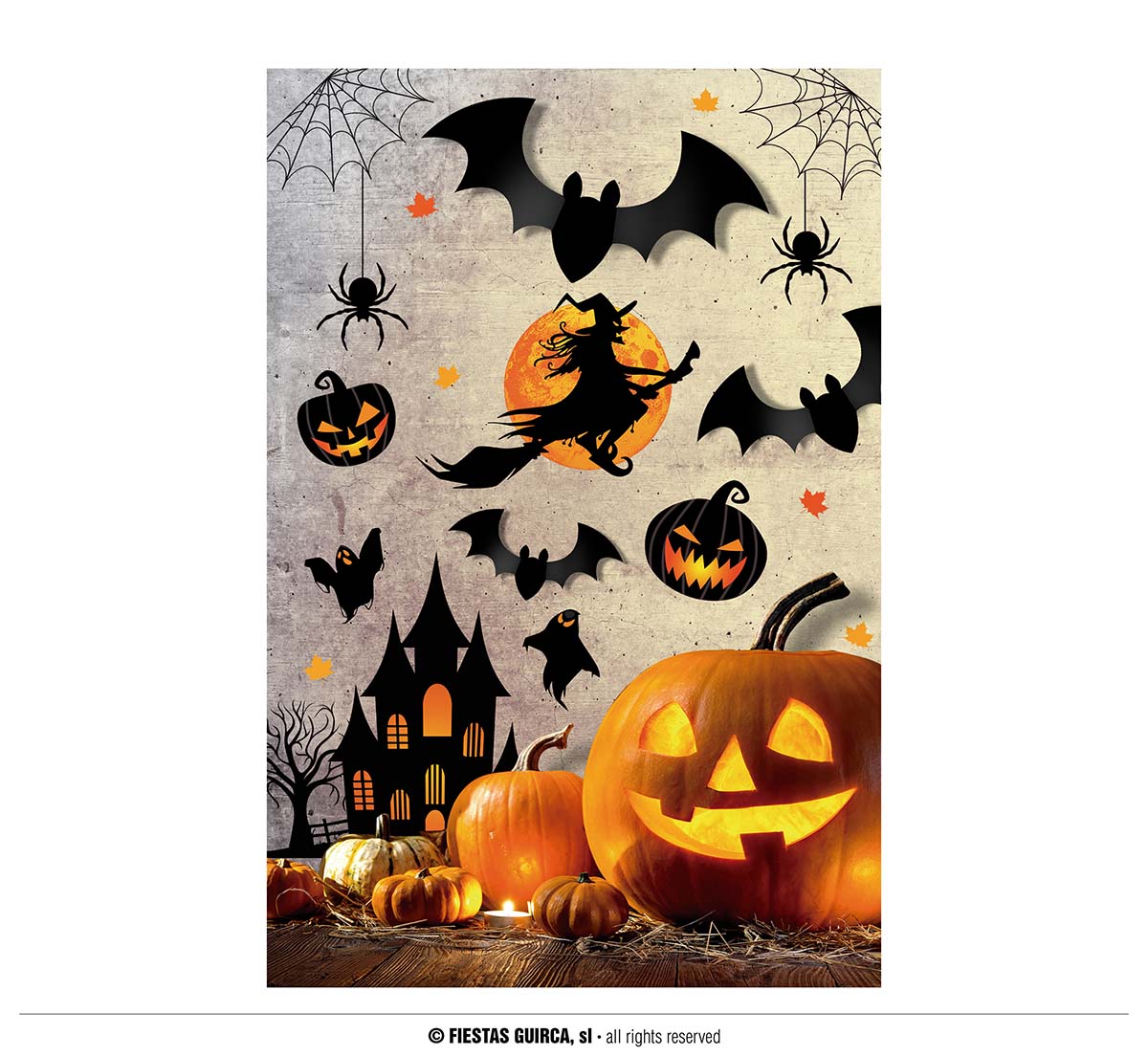 Halloween Zelfklevende Decostickers Spookhuis 70 x 80 cm        