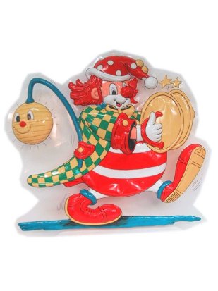 Wanddeco clown met deksels