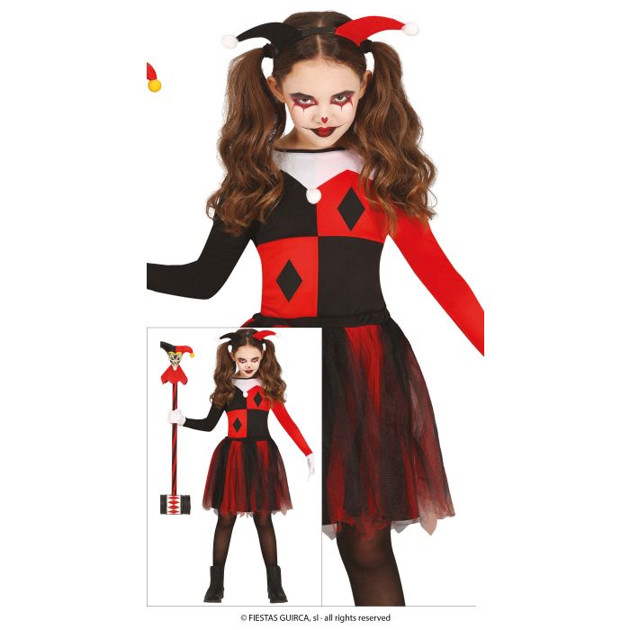  Meisjes Verkleedpakje Red Dangerous Circus Harlequin