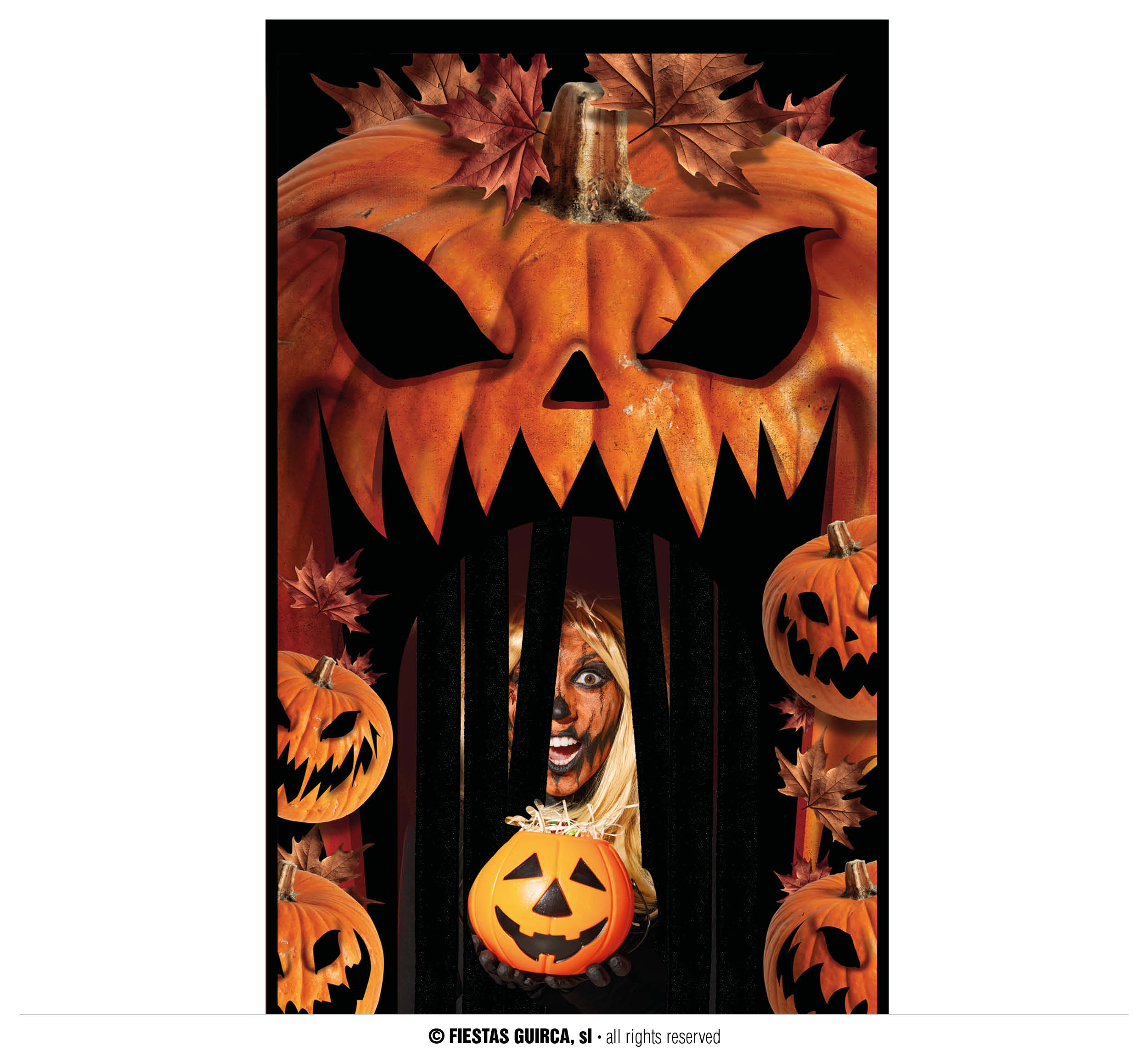 Halloween Deurgordijn Scarry Pumpkins 145 x 240 cm